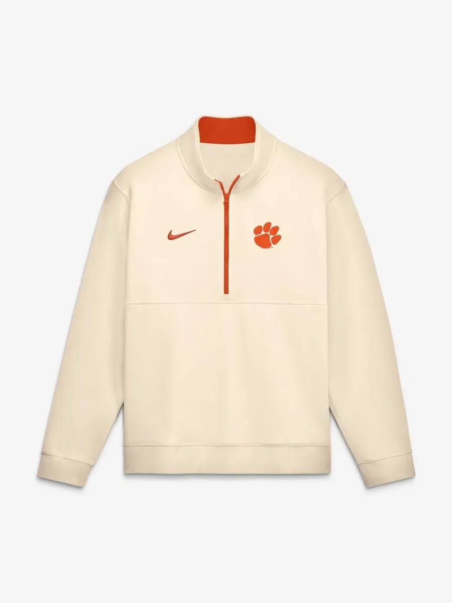 Пуловер Nike Clemson Tigers Primetime Club Fleece Half-Zip — изображение 1 из 2, кремовый оранжевый