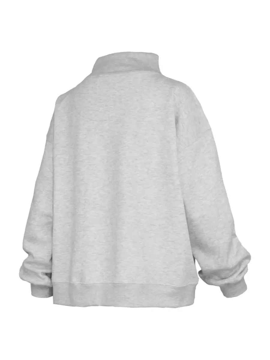 Свитшот женский Oversized с высоким воротником Nelson Pressbox — изображение 2 из 3, пепельный