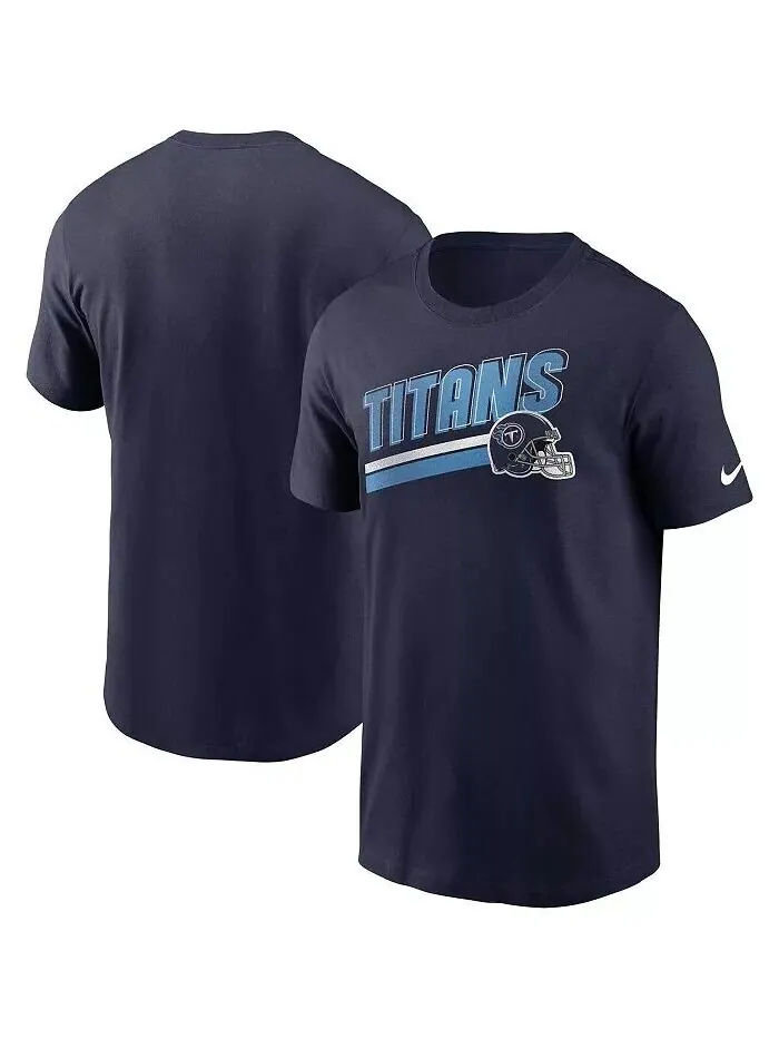Мужская темно-синяя футболка Tennessee Titans Essential Blitz Lockup Nike