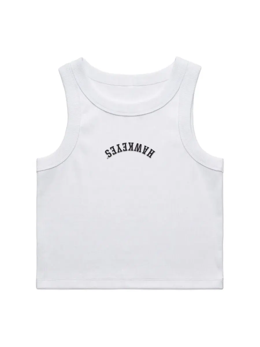 Женский топ-кроп из рибаны с вышивкой Upside Down Iowa Hawkeyes Uscape Apparel — изображение 2 из 2, белый