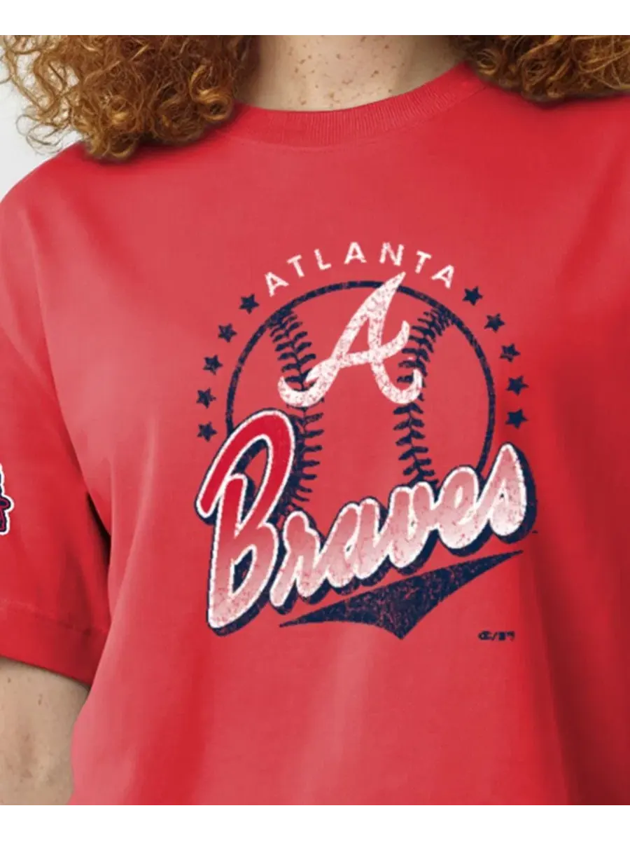 Футболка оверсайз с принтом Atlanta Braves Champion — изображение 5 из 5, красный