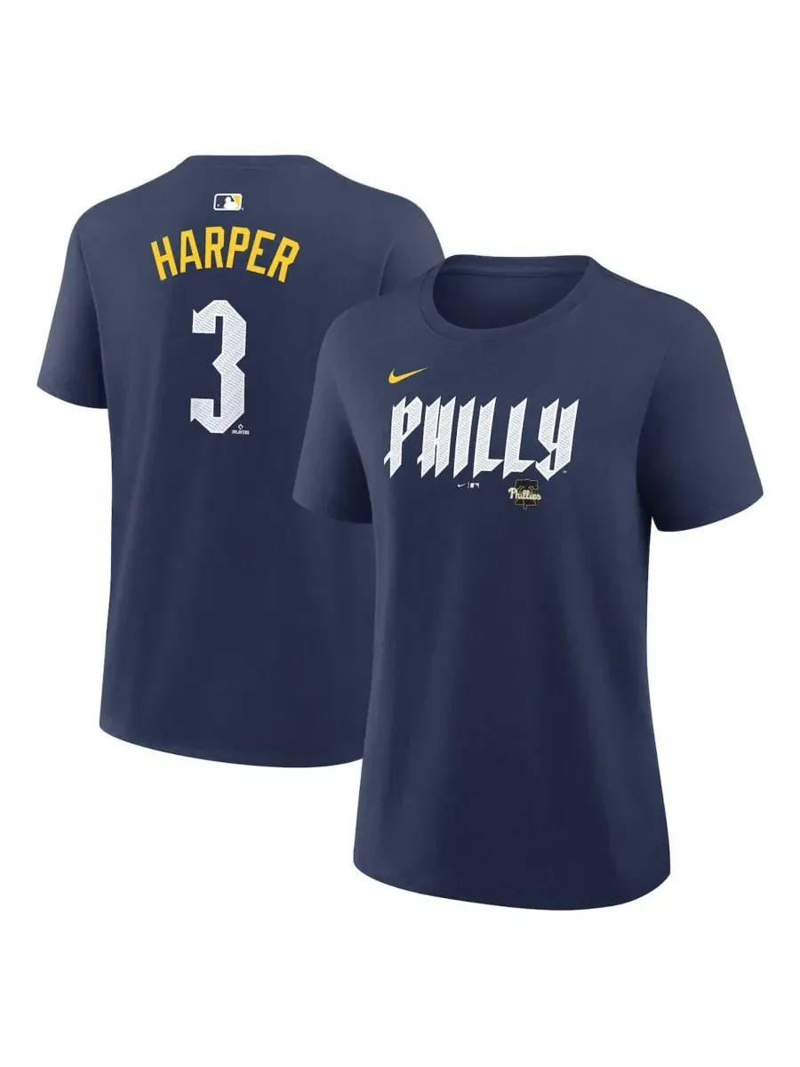 Футболка Bryce Harper City Connect с принтом Nike — изображение 1 из 3, темно-синий