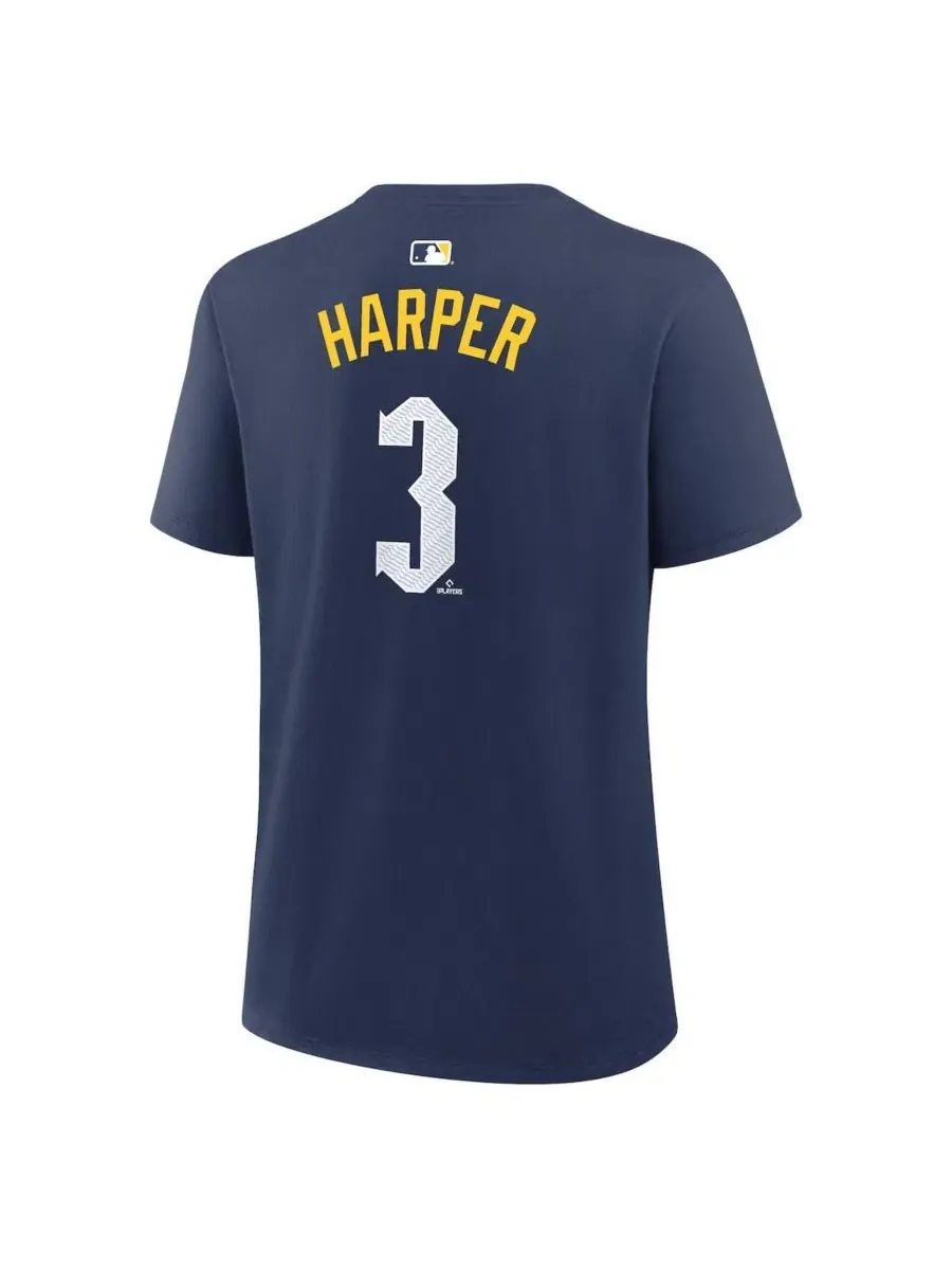 Футболка Bryce Harper City Connect с принтом Nike — изображение 3 из 3, темно-синий