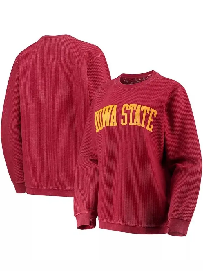 Женский свитшот Cardinal Iowa State Cyclones с удобным шнурком в винтажном стиле, базовый пуловер с — изображение 1 из 3