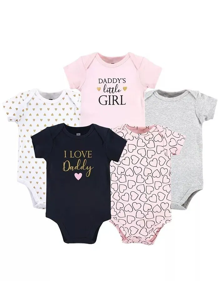 Хлопковые боди для маленьких девочек Daddy, 5 шт Hudson Baby