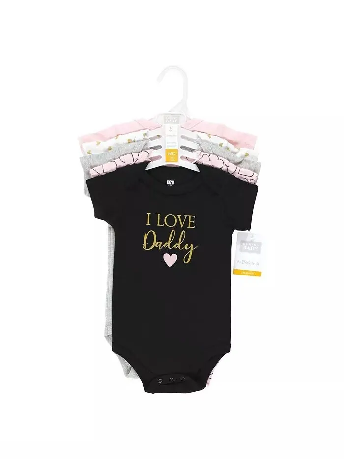Хлопковые боди для маленьких девочек Daddy, 5 шт Hudson Baby — изображение 2 из 7