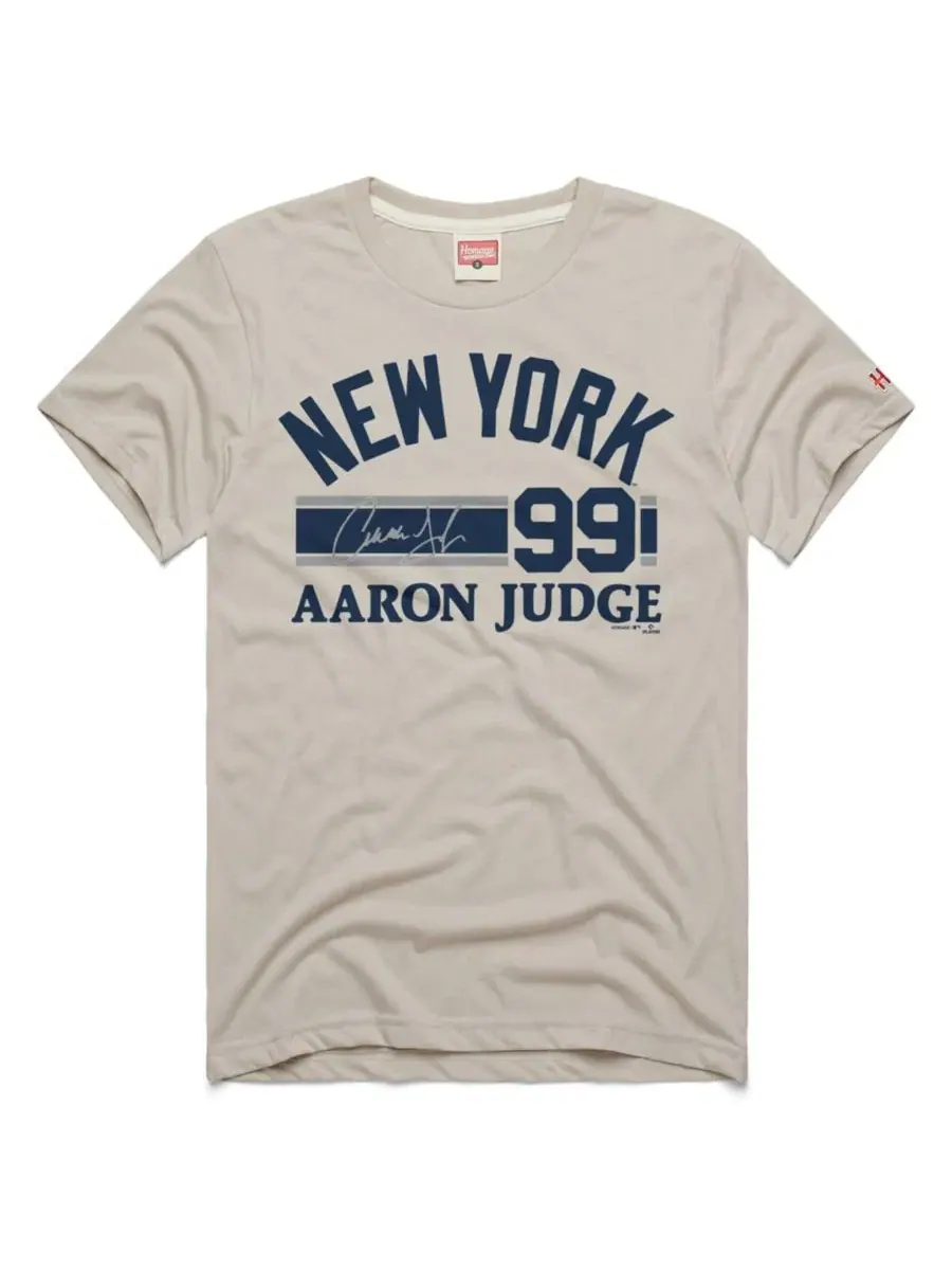 Футболка с принтом Aaron Judge Stone New York Yankees Homage — изображение 1 из 1, серый