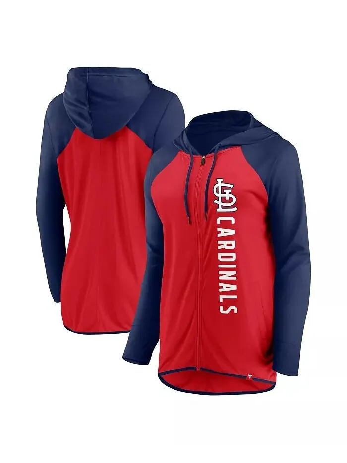 Женская куртка-толстовка с капюшоном St. Louis Cardinals Forever Fan, цвет красный/темно-синий, с — изображение 1 из 3