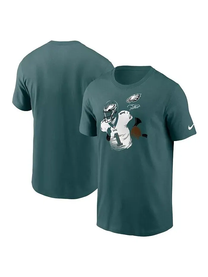 Мужская футболка Jalen Hurts Midnight Green с графическим принтом игрока Philadelphia Eagles Nike — изображение 1 из 3
