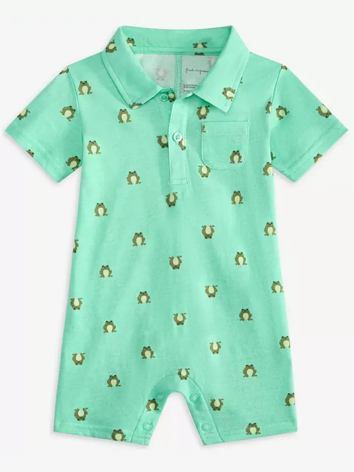 Детский комбинезон для мальчиков с принтом лягушки Jump Frog-Print Sunsuit First Impressions