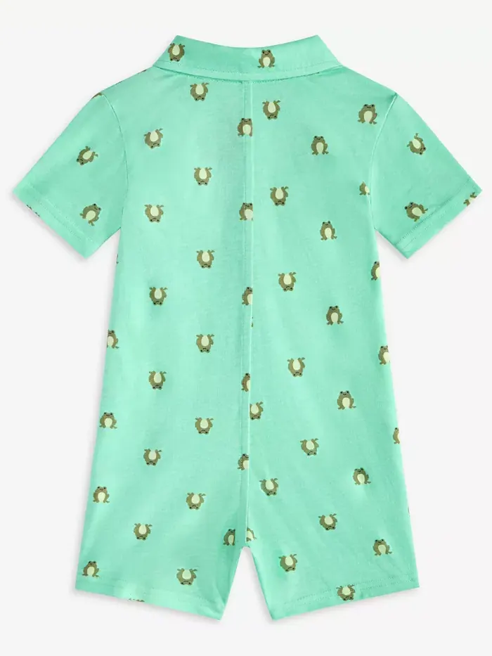 Детский комбинезон для мальчиков с принтом лягушки Jump Frog-Print Sunsuit First Impressions — изображение 2 из 3