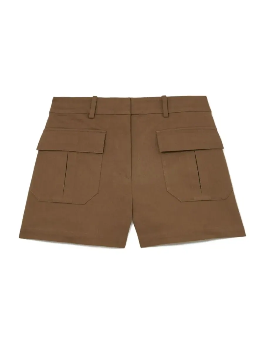 Шорты из хлопкового твила с защипами REISS, Taupe Neutral — изображение 2 из 5