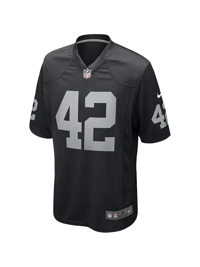 Мужская футболка Ronnie Lott Black Las Vegas Raiders Game Retired Player Jersey Nike — изображение 2 из 2