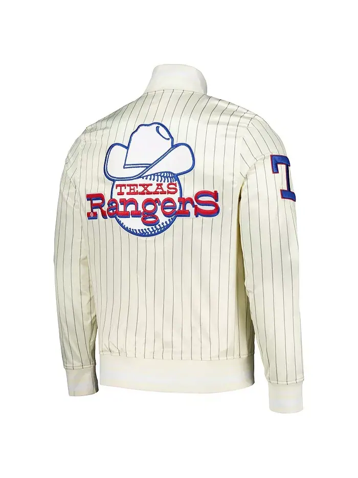 Мужская кремовая бейсбольная куртка Texas Rangers Cooperstown Collection в ретро-стиле с полосками — изображение 3 из 3