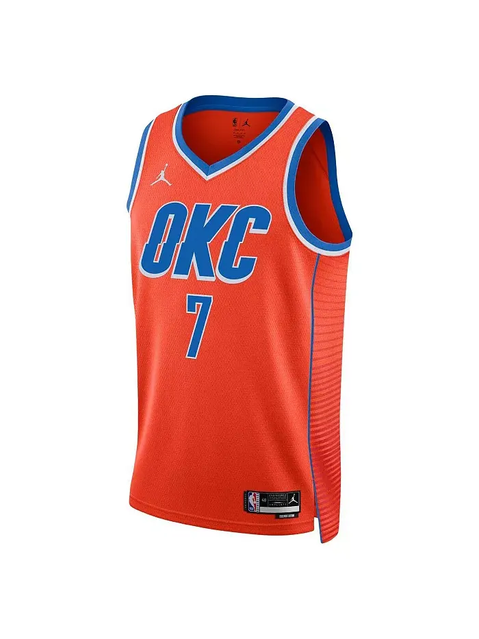 Мужская и женская баскетбольная майка Oklahoma City Thunder Chet Holmgren в оранжевом цвете — изображение 2 из 3
