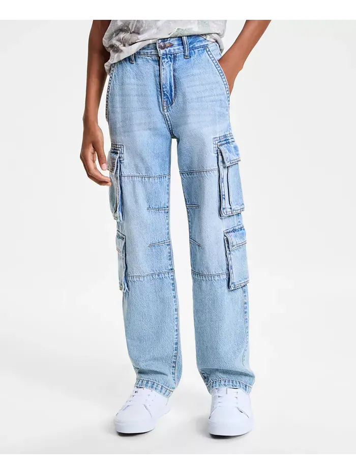 Мешковатые джинсовые брюки-карго для мальчиков abercrombie kids
