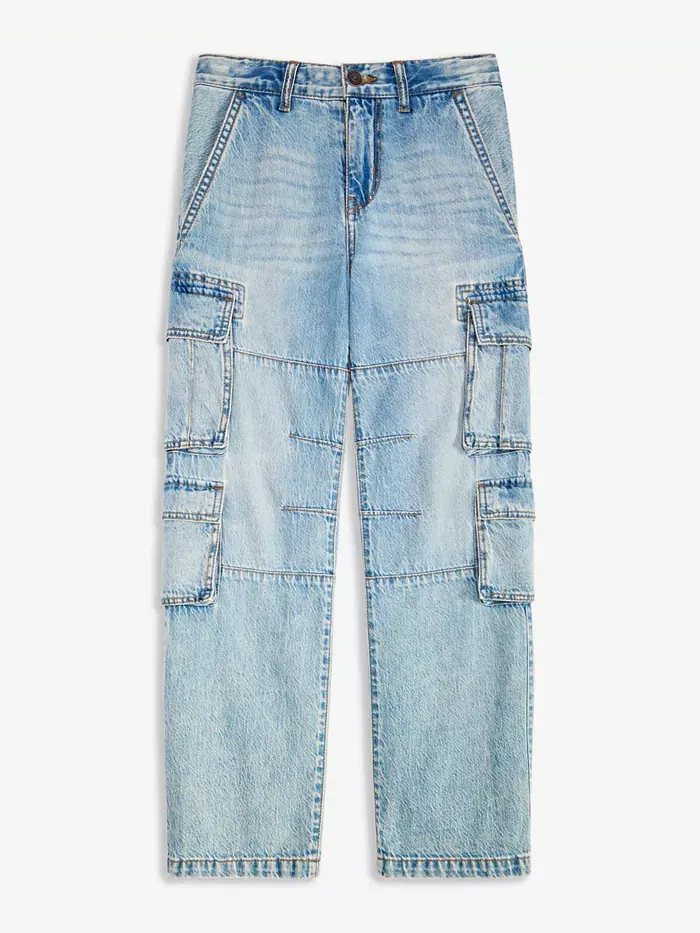 Мешковатые джинсовые брюки-карго для мальчиков abercrombie kids — изображение 2 из 4