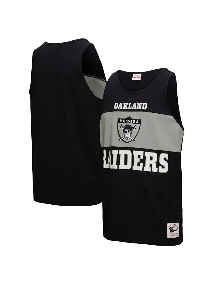 Мужская черная майка Oakland Raiders Retro Color Block Mitchell & Ness — изображение 1 из 3
