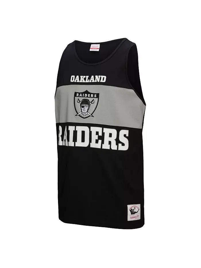 Мужская черная майка Oakland Raiders Retro Color Block Mitchell & Ness — изображение 3 из 3