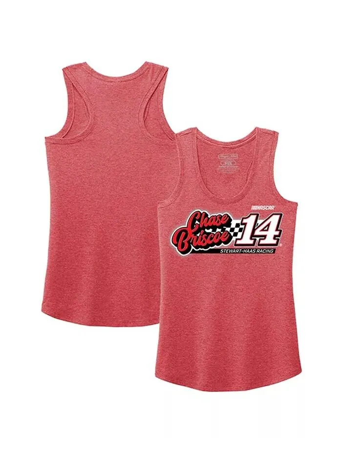 Женская майка Heather Red Chase Briscoe 2023 #14 Finish Line Tri-Blend Racerback Stewart-Haas — без цвета