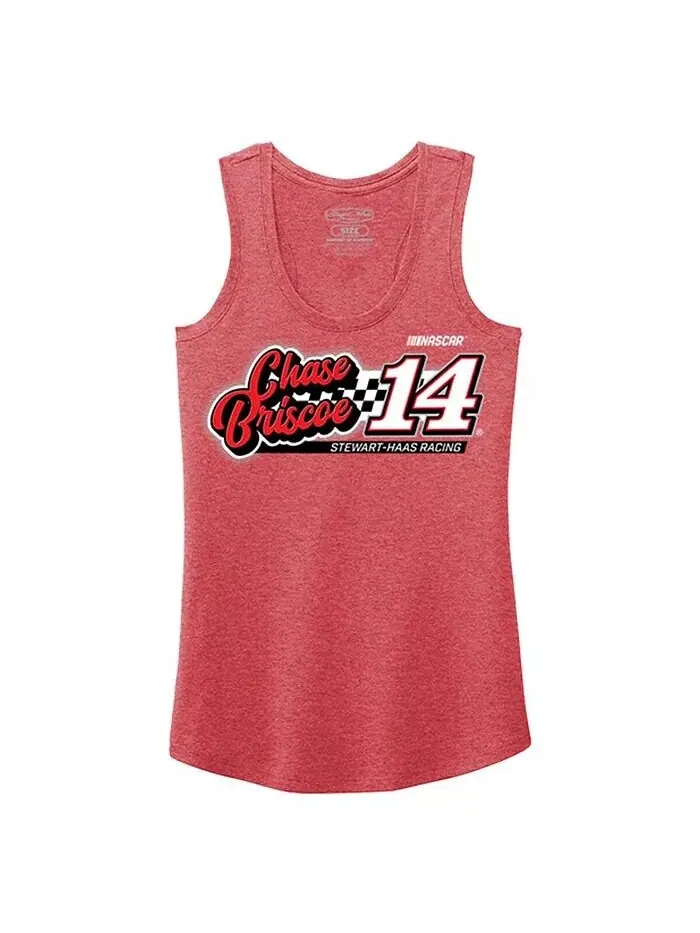 Женская майка Heather Red Chase Briscoe 2023 #14 Finish Line Tri-Blend Racerback Stewart-Haas — изображение 2 из 3