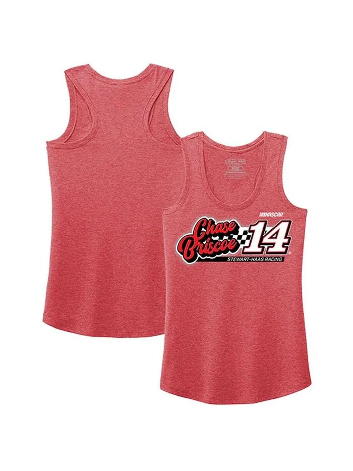 Женская майка Heather Red Chase Briscoe 2023 #14 Finish Line Tri-Blend Racerback Stewart-Haas — красный