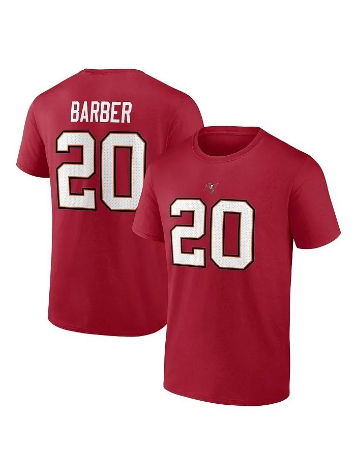 Мужская красная фирменная футболка Ronde Barber Tampa Bay Buccaneers со значком игрока в отставке — изображение 1 из 2