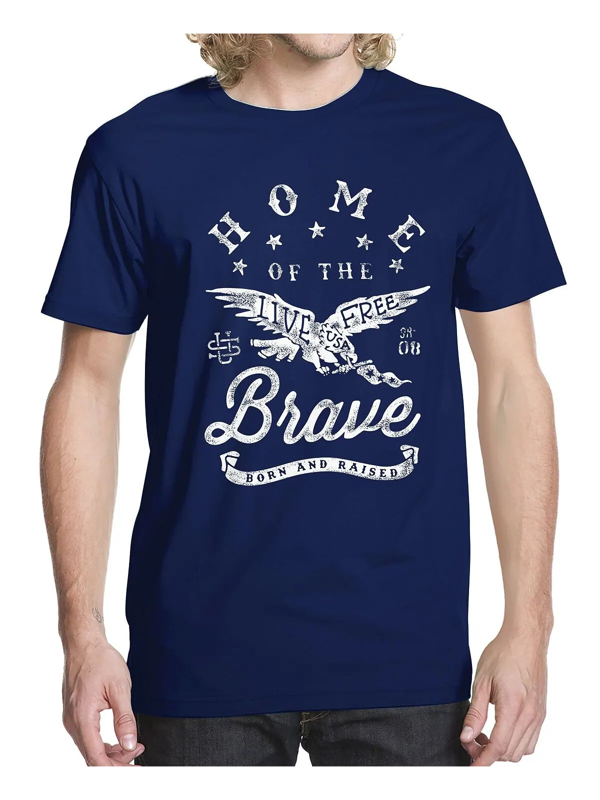 Мужская футболка с графикой live free usa Buzz Shirts