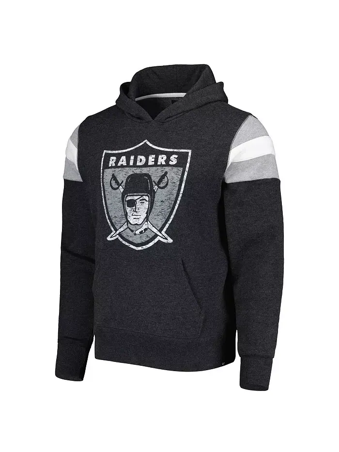 Мужская черная толстовка с капюшоном Las Vegas Raiders Legacy Premier Nico Pullover Hoodie '47 Brand — изображение 2 из 2