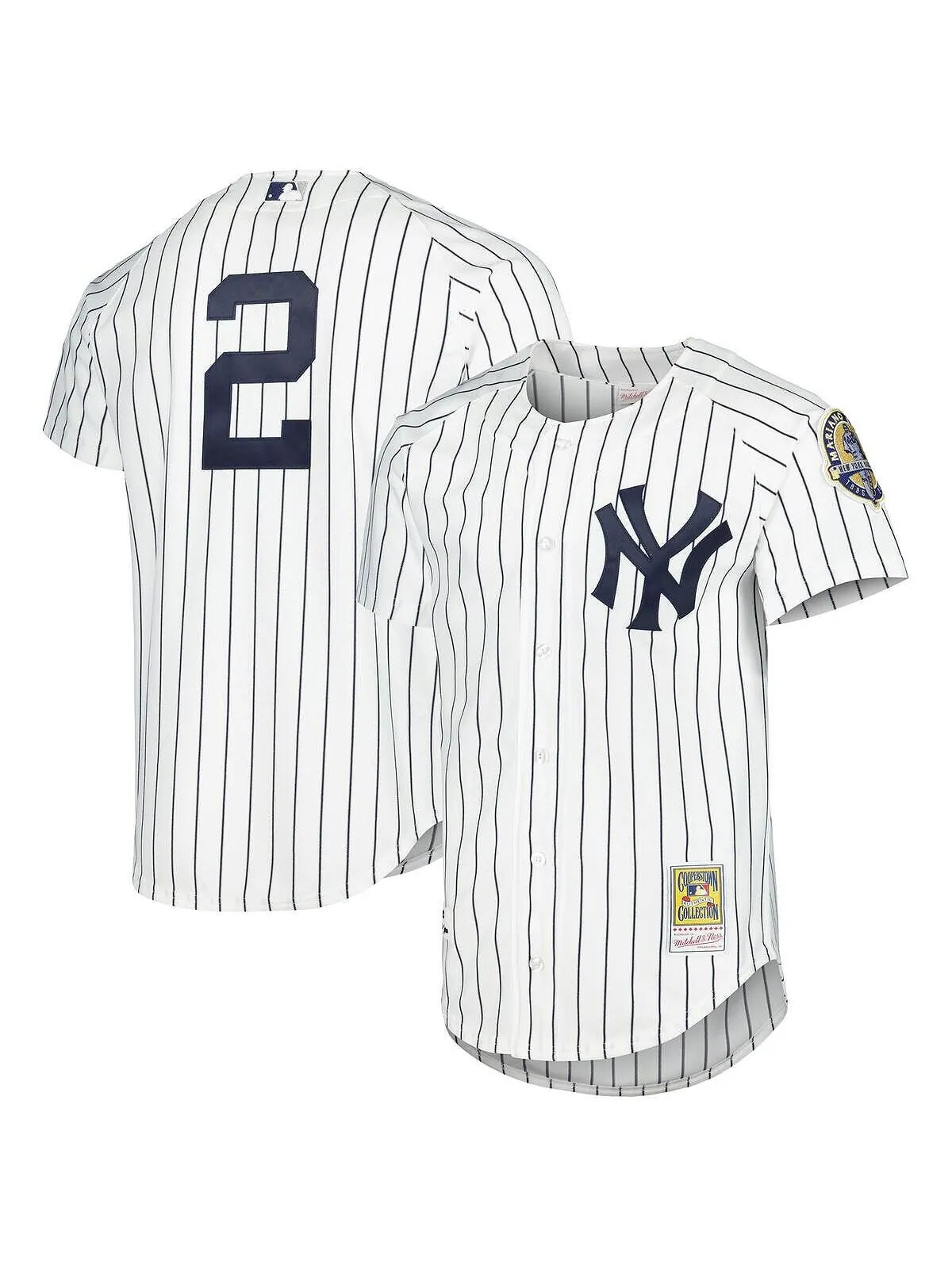 Мужское аутентичное джерси белого цвета Derek Jeter New York Yankees Cooperstown Collection — изображение 1 из 1, белый