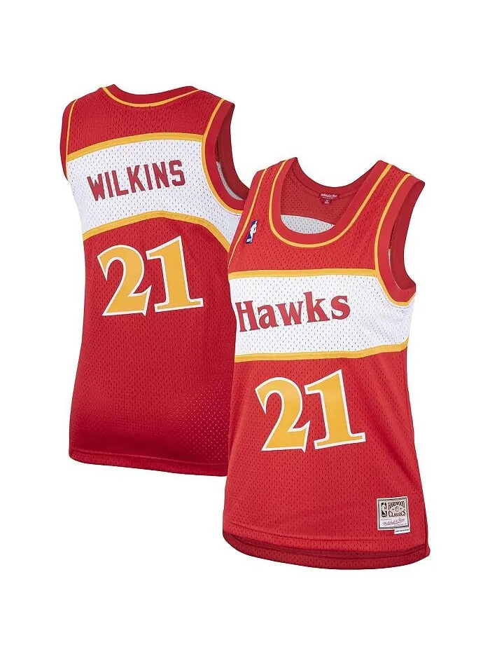 Женская красная майка Dominique Wilkins Atlanta Hawks Hardwood Classics Swingman Mitchell & Ness — изображение 1 из 1
