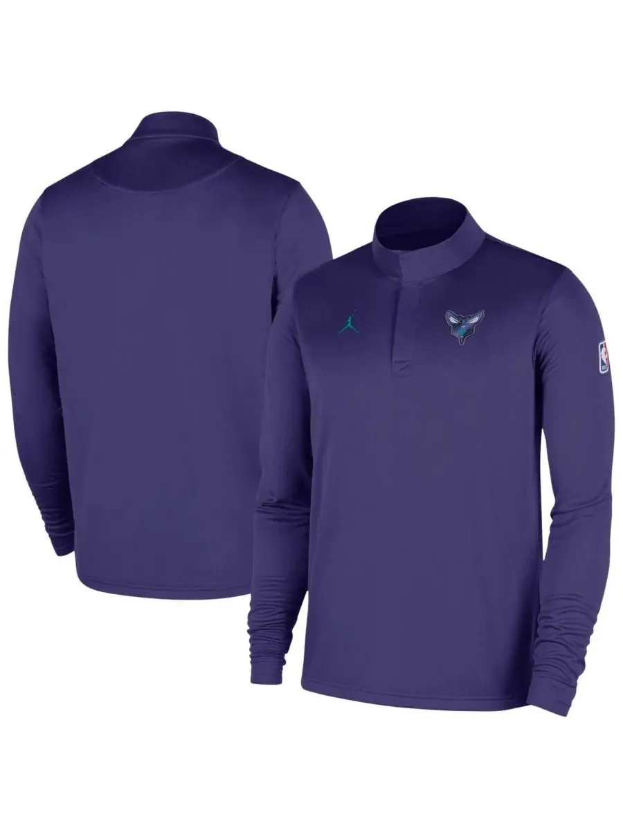 Nike Мужская фиолетовая толстовка Charlotte Hornets 2025/26 Authentic Coaches Quarter-Zip Dri-Fit — изображение 1 из 3