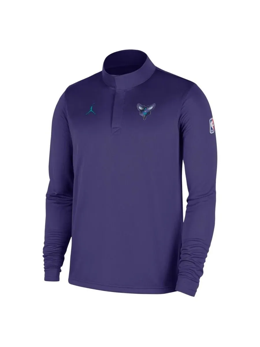 Nike Мужская фиолетовая толстовка Charlotte Hornets 2025/26 Authentic Coaches Quarter-Zip Dri-Fit — изображение 2 из 3