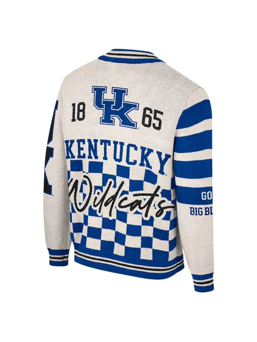 Colosseum Женский кремовый жаккардовый свитер на молнии с символикой команды Kentucky Wildcats — изображение 3 из 3, бежевый