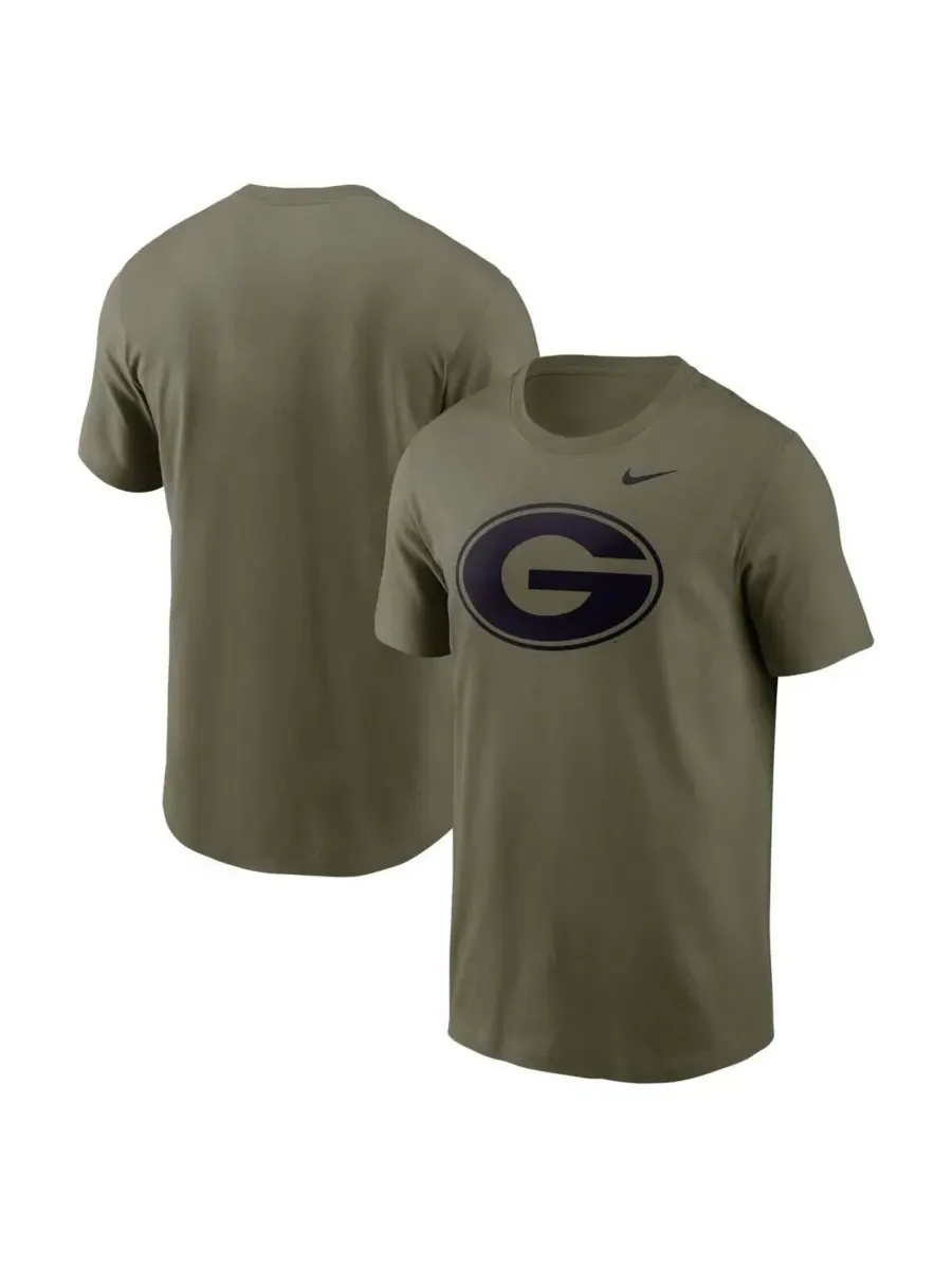 Nike Мужская футболка оливкового цвета с логотипом Georgia Bulldogs Primetime — изображение 1 из 3, оливковый