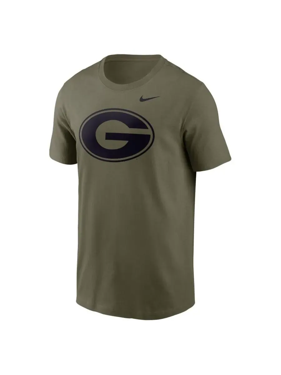 Nike Мужская футболка оливкового цвета с логотипом Georgia Bulldogs Primetime — изображение 2 из 3, оливковый
