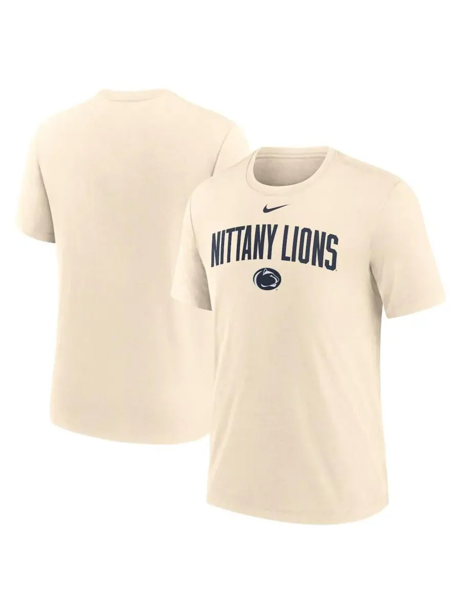 Мужская футболка из смесовой ткани с натуральным логотипом Penn State Nittany Lions Arch Logo Nike — изображение 1 из 3
