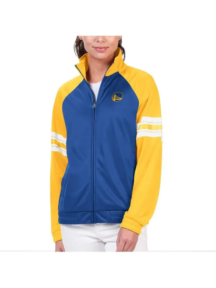 G-III 4Her by Carl Banks Женская спортивная куртка Royal Golden State Warriors Main Player Raglan — изображение 1 из 2