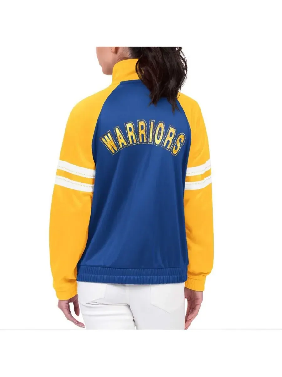 G-III 4Her by Carl Banks Женская спортивная куртка Royal Golden State Warriors Main Player Raglan — изображение 2 из 2