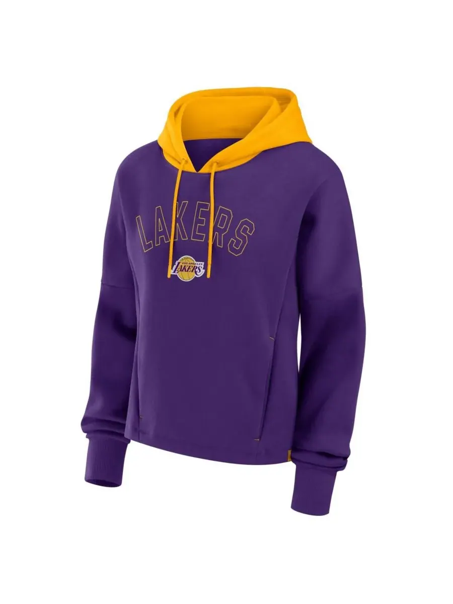 Fanatics Женская фиолетовая толстовка с капюшоном Los Angeles Lakers Post Up Boxy Pullover Hoodie — изображение 3 из 3