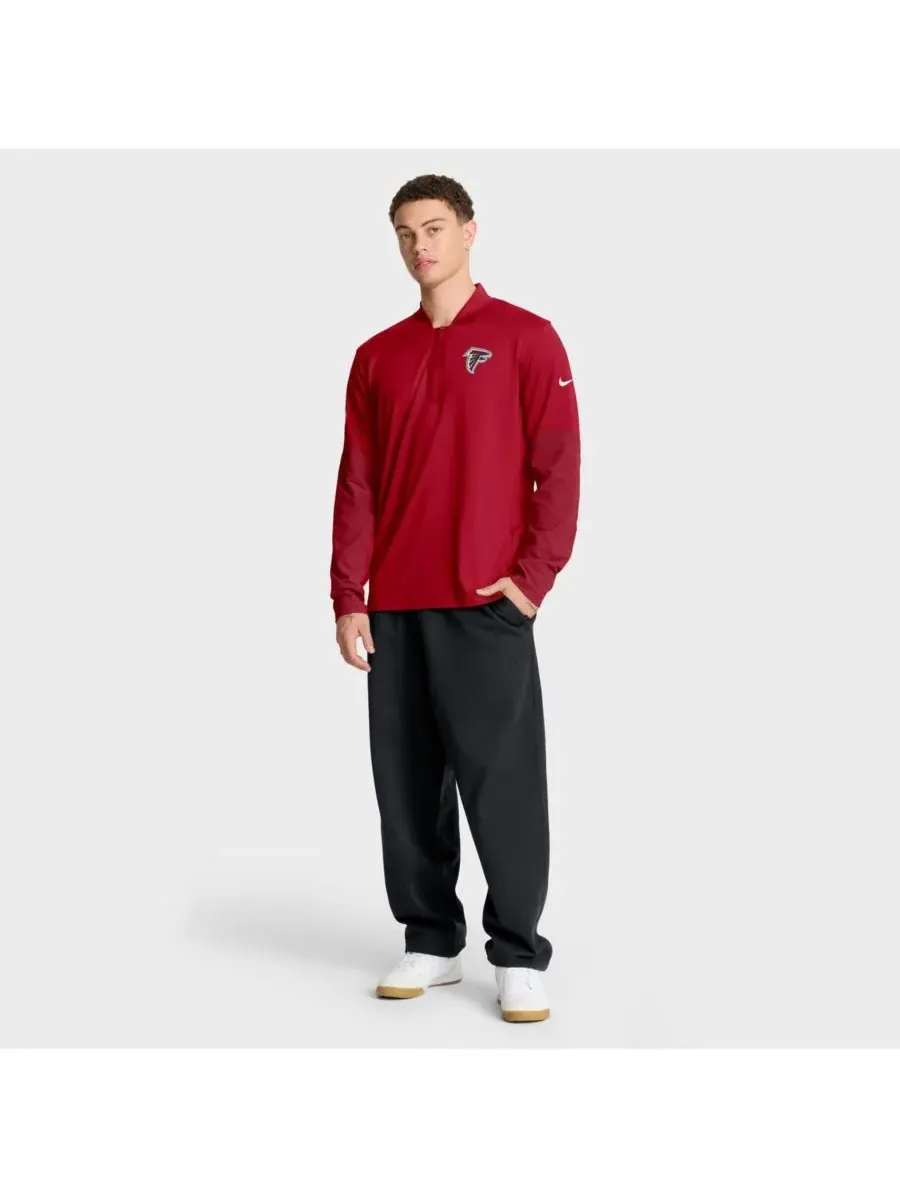 Nike Мужская красная толстовка-пуловер Atlanta Falcons Sideline Dri-FIT с застежкой-молнией до — изображение 3 из 5, красный