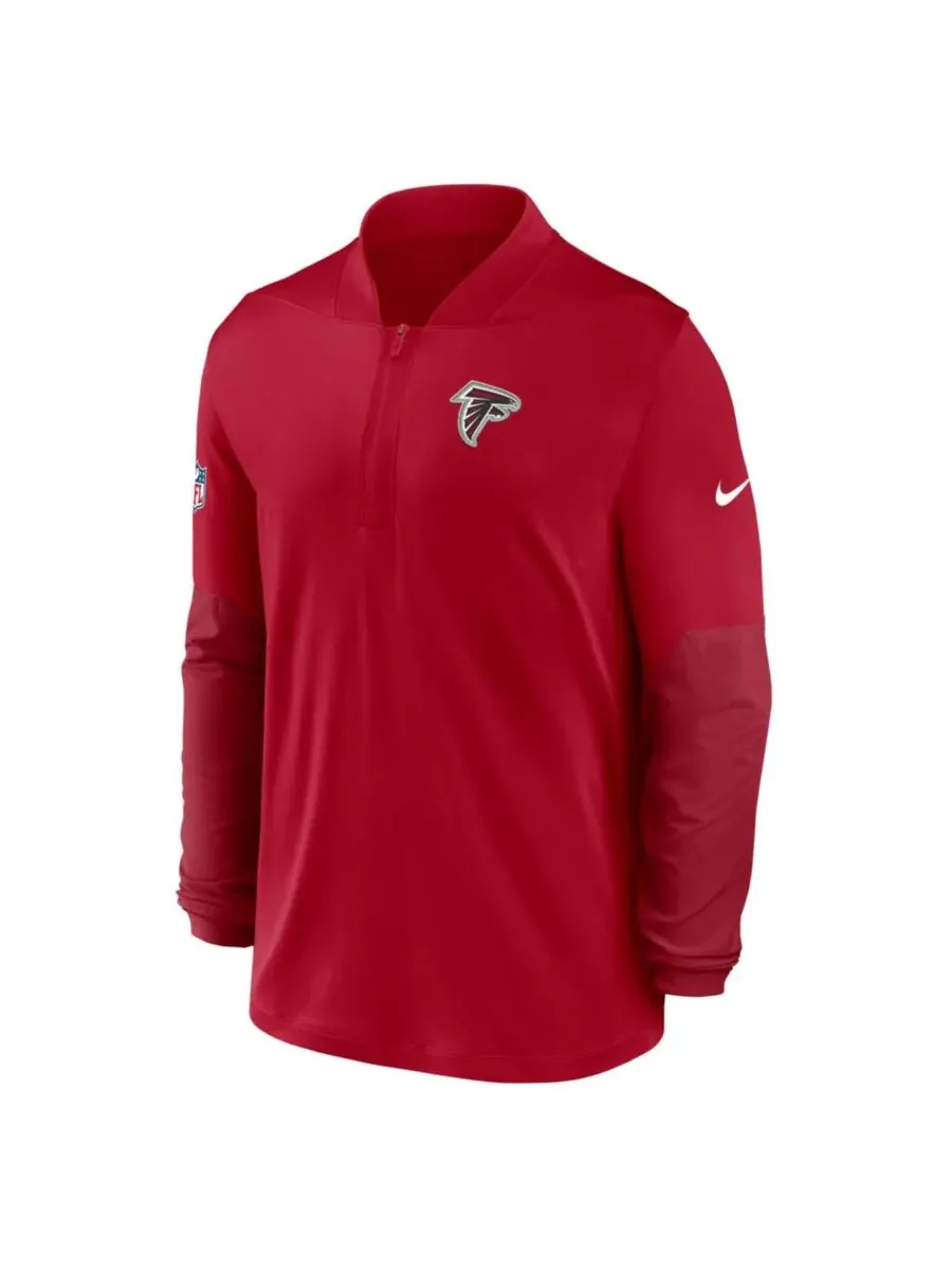 Nike Мужская красная толстовка-пуловер Atlanta Falcons Sideline Dri-FIT с застежкой-молнией до — изображение 5 из 5, красный