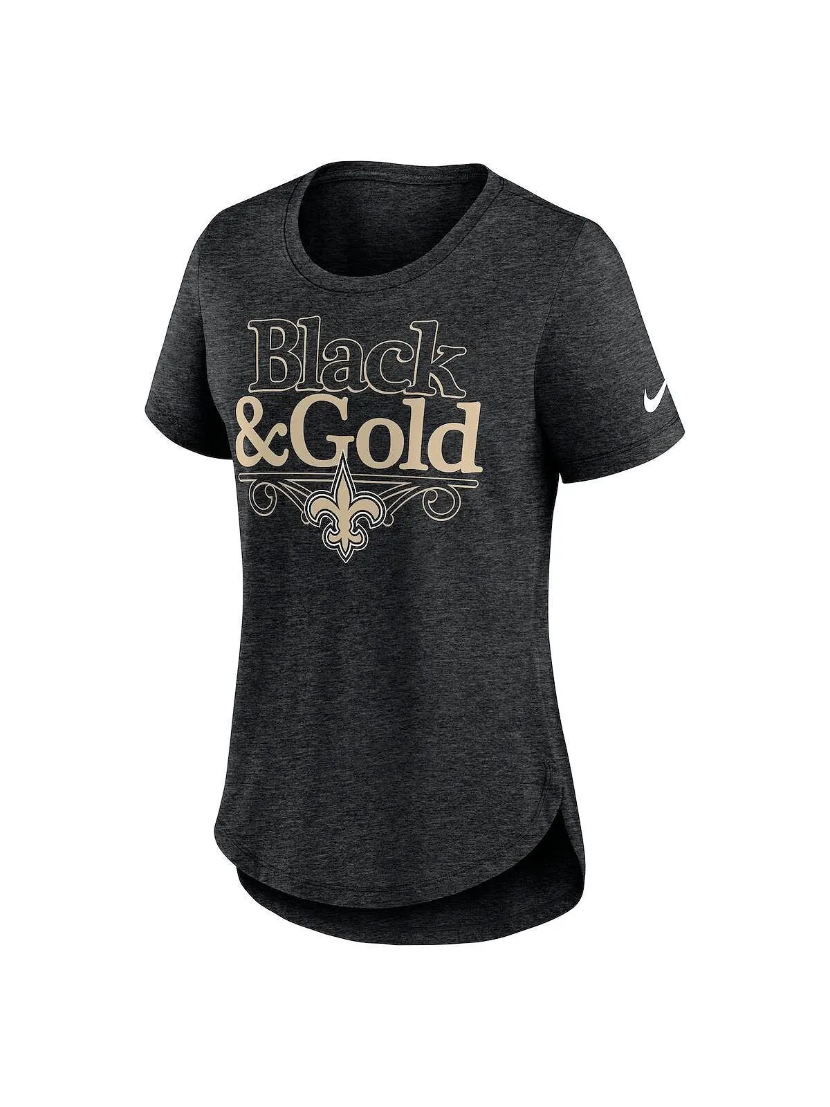 Женская черная футболка из трех смесей New Orleans Saints Local Fashion Heather Nike — изображение 2 из 3, черный