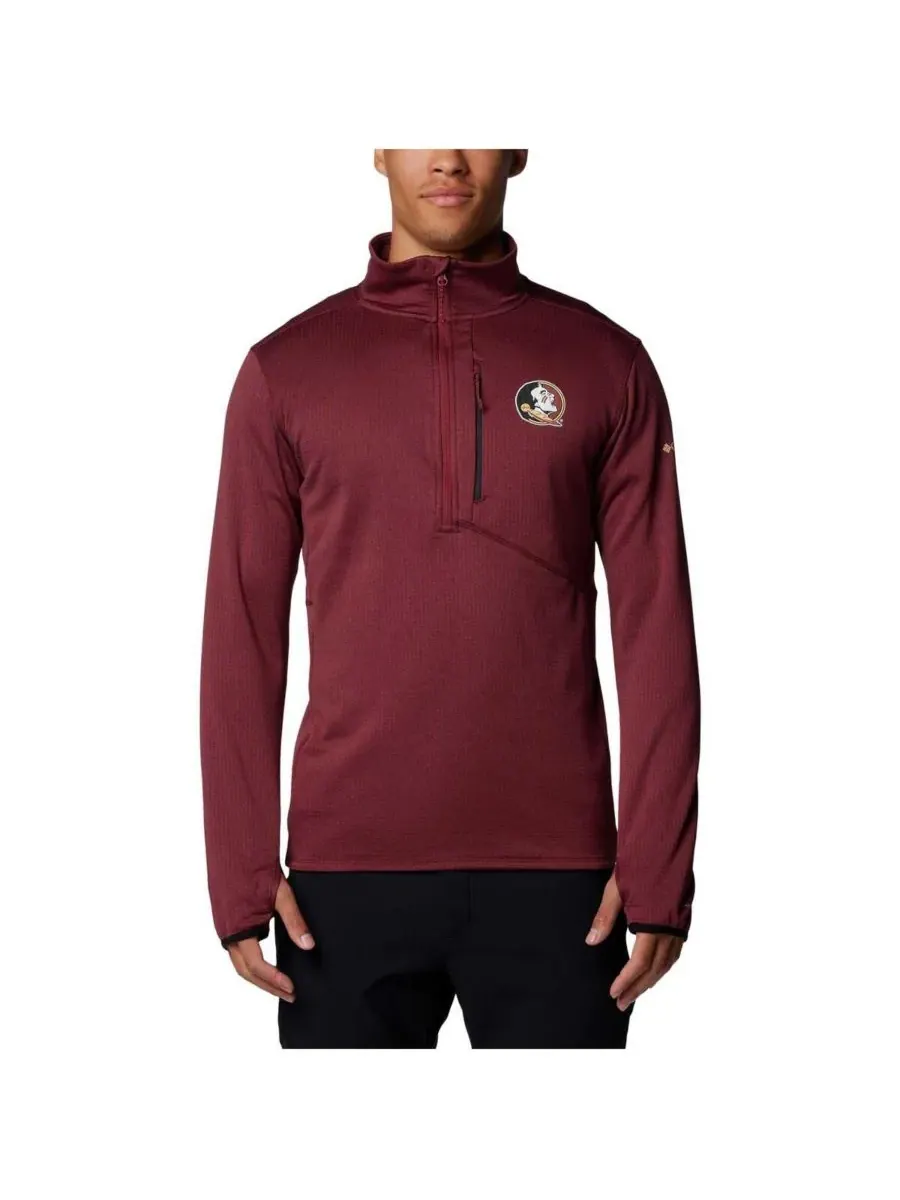 Мужская куртка Garnet Florida State Seminoles Park View Grid Fleece Omni-Wick Half-Zip Jacket