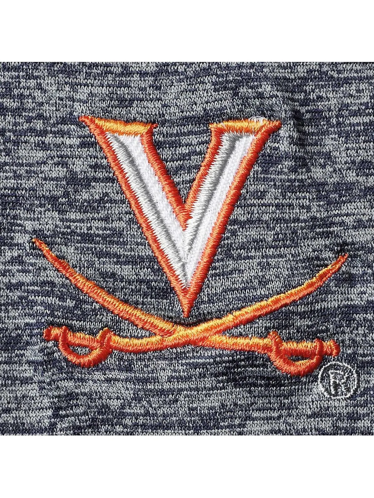 Рубашка поло мужская темно-синяя с меланжевым принтом virginia cavaliers down swing raglan team — изображение 2 из 4