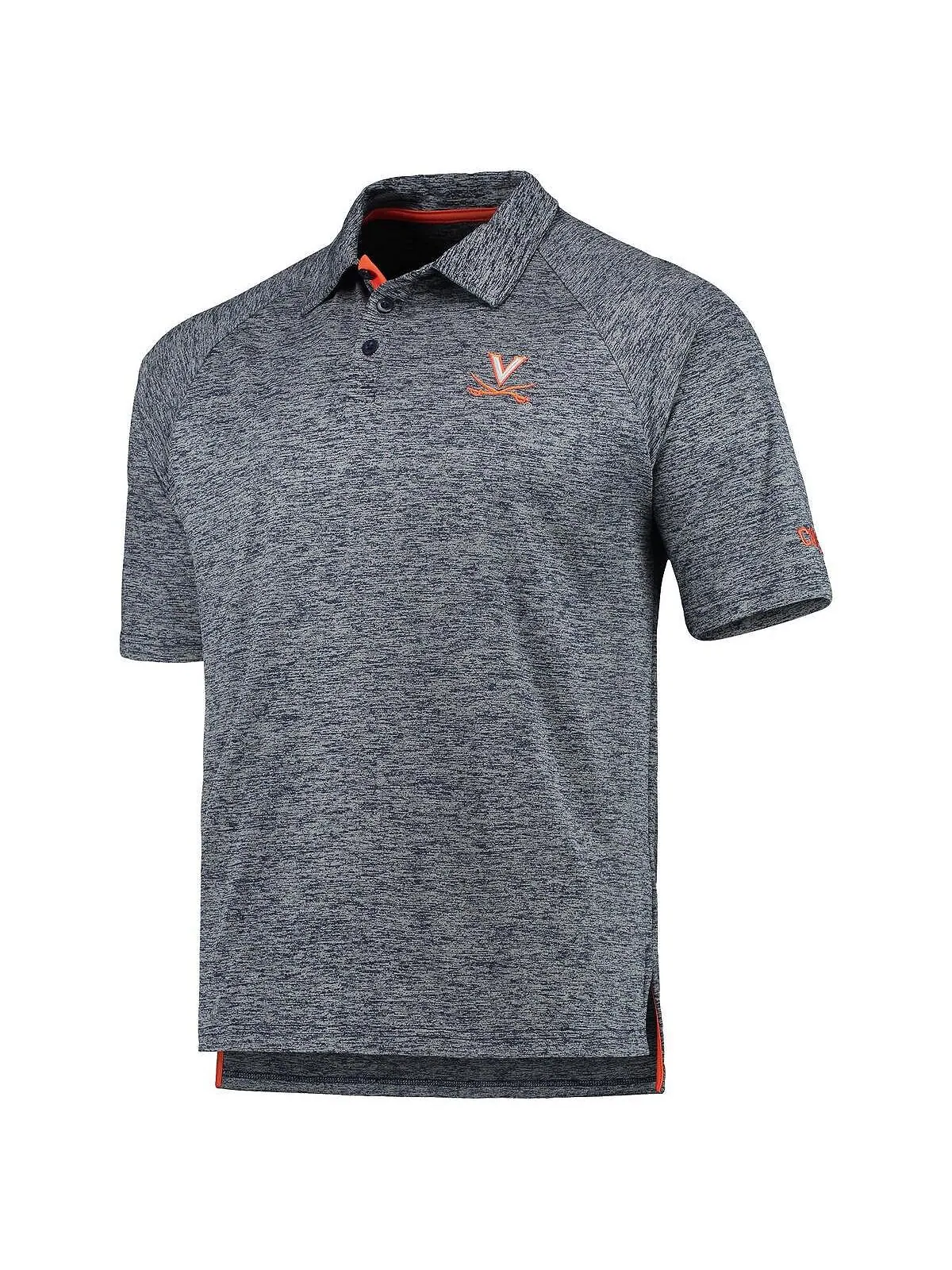 Рубашка поло мужская темно-синяя с меланжевым принтом virginia cavaliers down swing raglan team — изображение 4 из 4