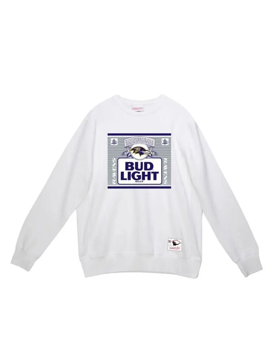 Mitchell & Ness Мужская светло-белая толстовка Baltimore Ravens The Crest Pullover Sweatshirt — изображение 3 из 3, белый
