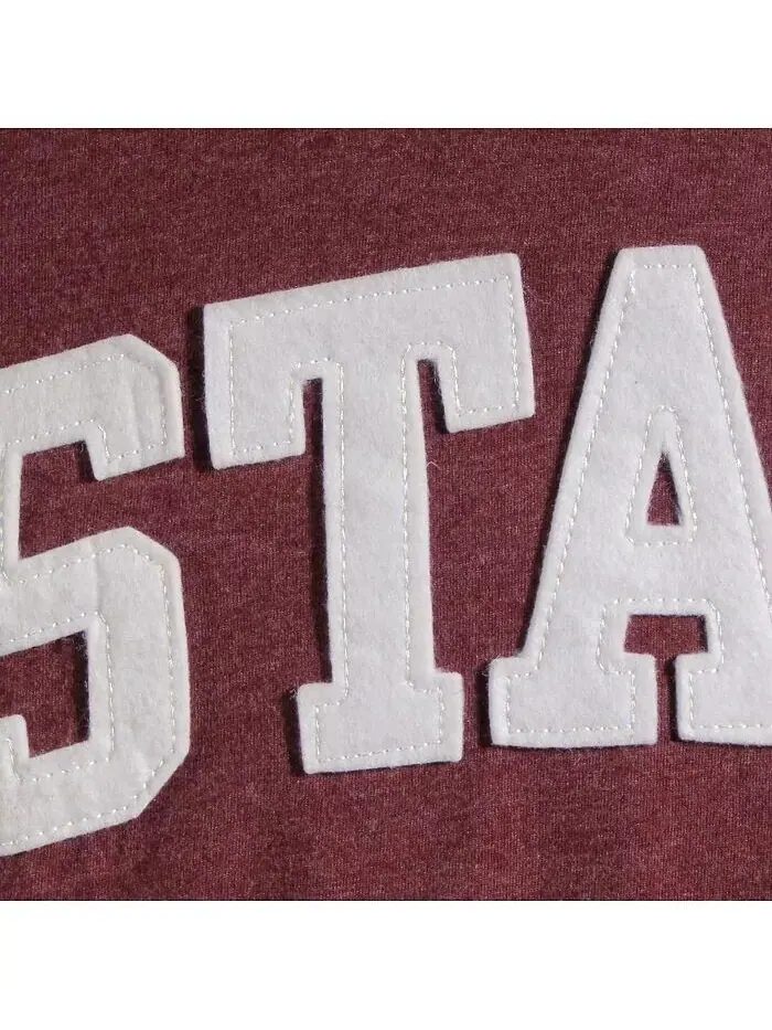 Женская темно-бордовая футболка с длинным рукавом Mississippi State Bulldogs Two-Hit Canyon Pressbox — изображение 4 из 4