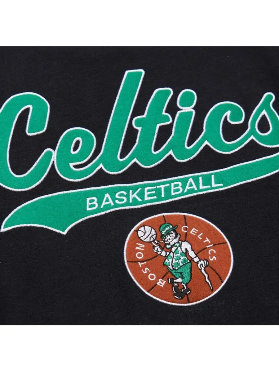 Mitchell & Ness Мужская черная футболка Boston Celtics Hardwood Classics с фетровой аппликацией и — изображение 3 из 5