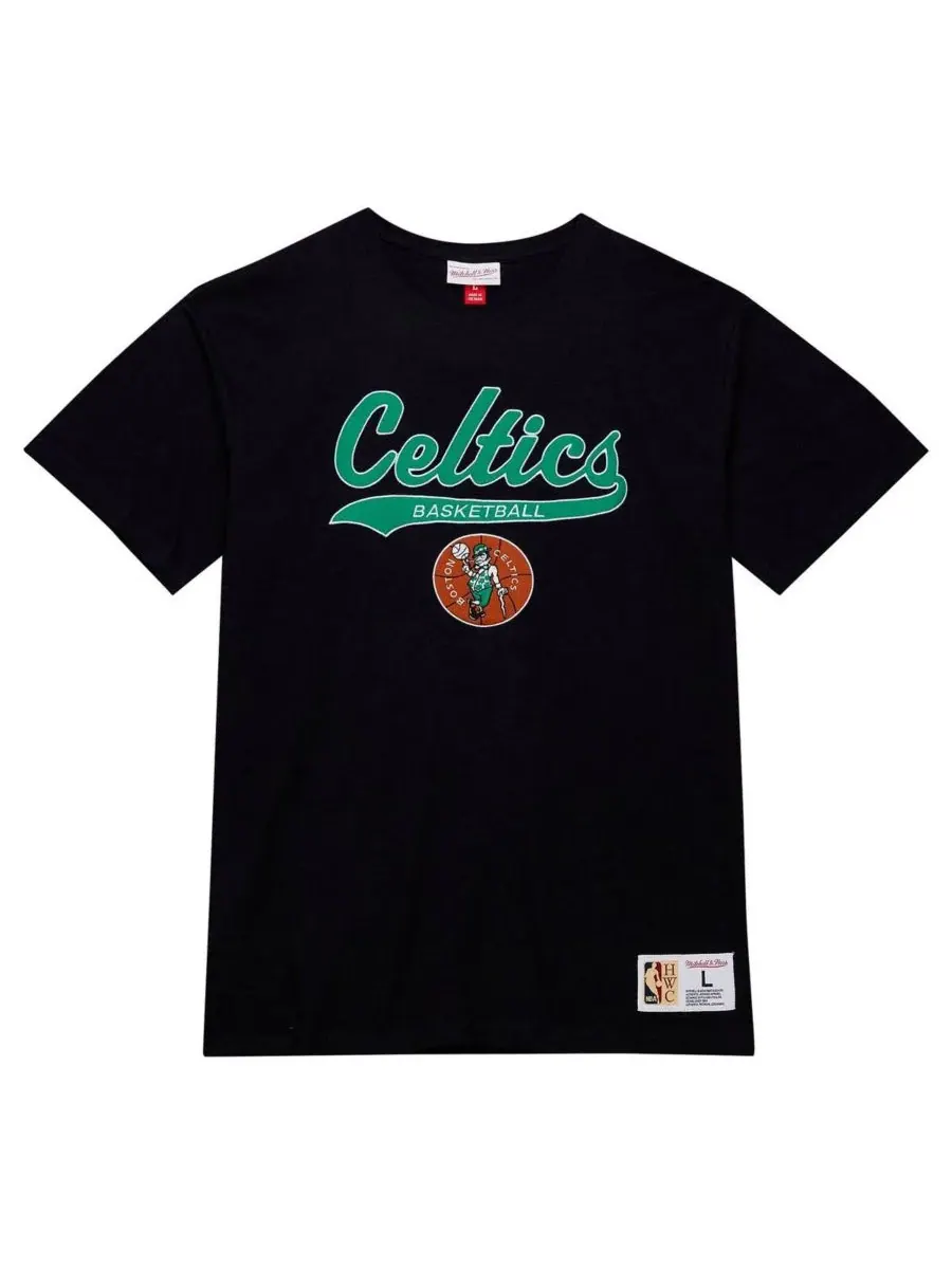 Mitchell & Ness Мужская черная футболка Boston Celtics Hardwood Classics с фетровой аппликацией и — изображение 5 из 5